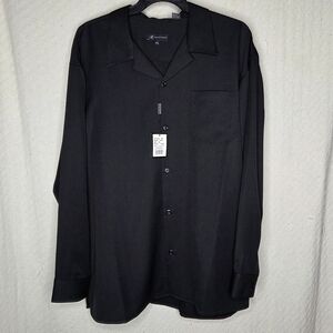 Classic Black Button Down Shirt by Geoffrey Beene